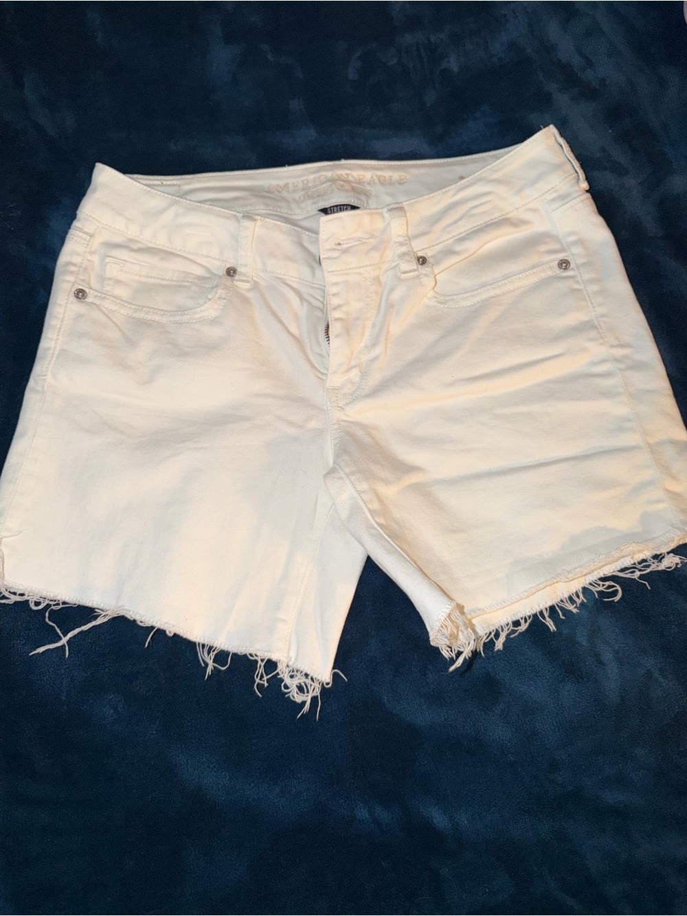American Eagle Outfitters White Frayed Hem Denim Cutoff Shorts
